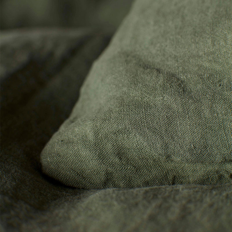 Linen Duvet Cover, Superking, Olive Green-1