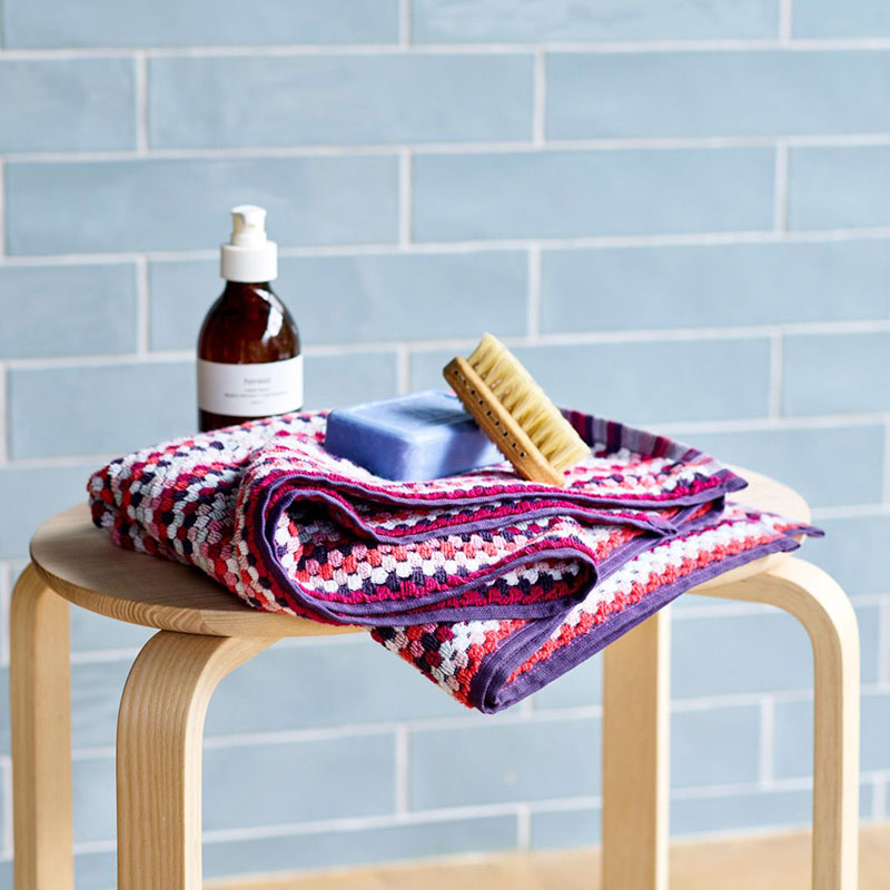 Carnaby Stripe Bath Sheet, Berry-2