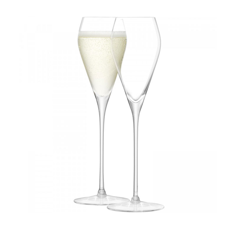 Wine Pair of Prosecco Glasses, 250ml, Clear-0