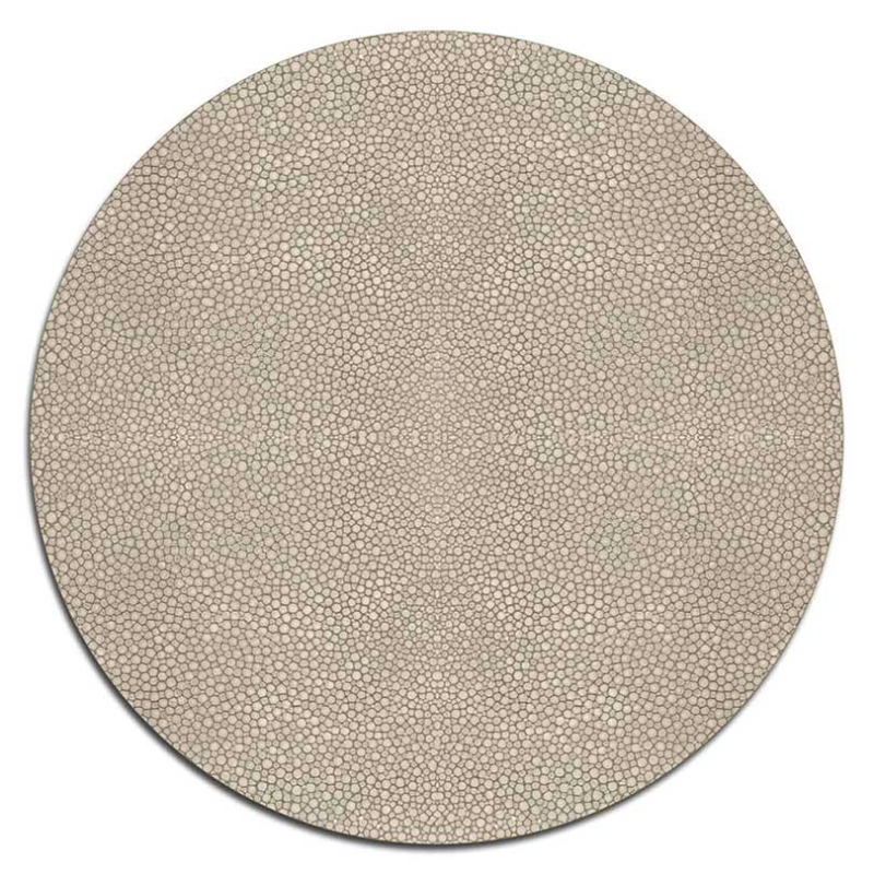 Shagreen Set of 4 Round Tablemats, D25.5cm, Mink-0