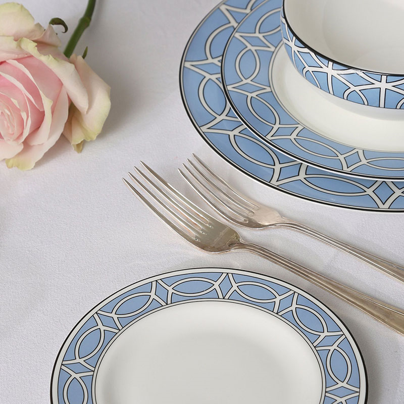 Loop Set of 2 Dessert Plate, D21cm, Cornflower Blue-6