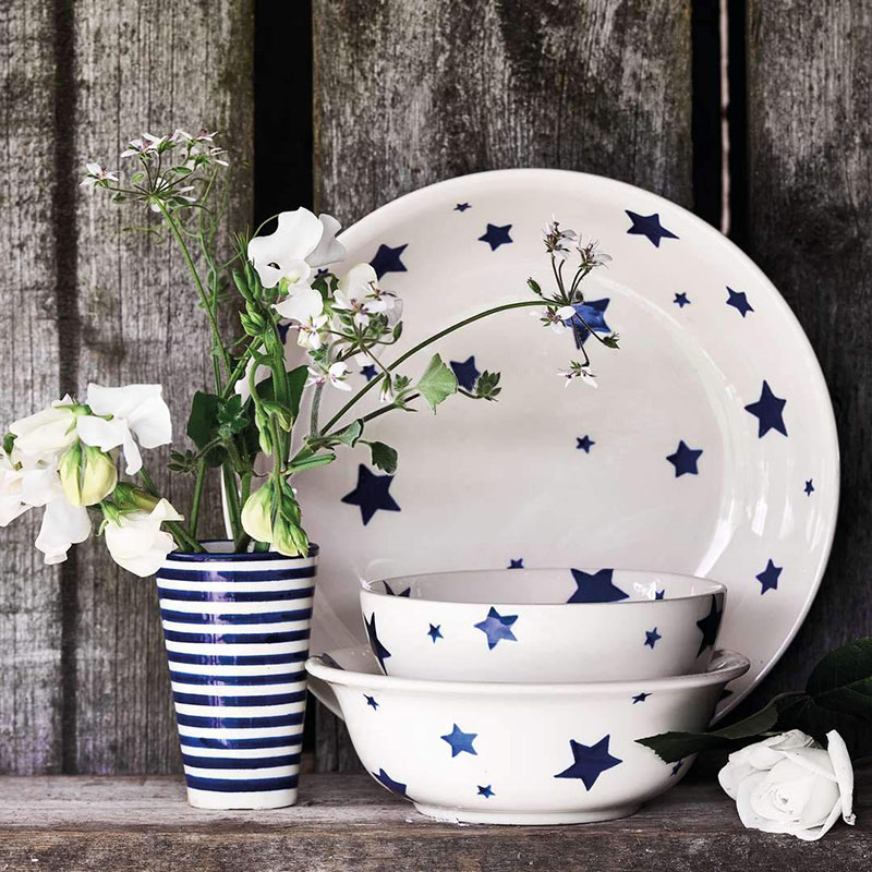 Blue Star Cereal Bowl, D16.5cm, Cream-2