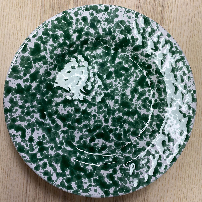 Splatter Side Plate, D19cm, Green-1