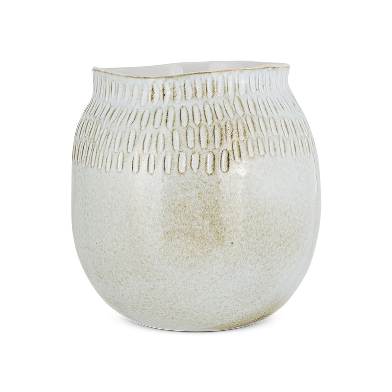 Anjuna Vase, H23cm, Reactive White-1