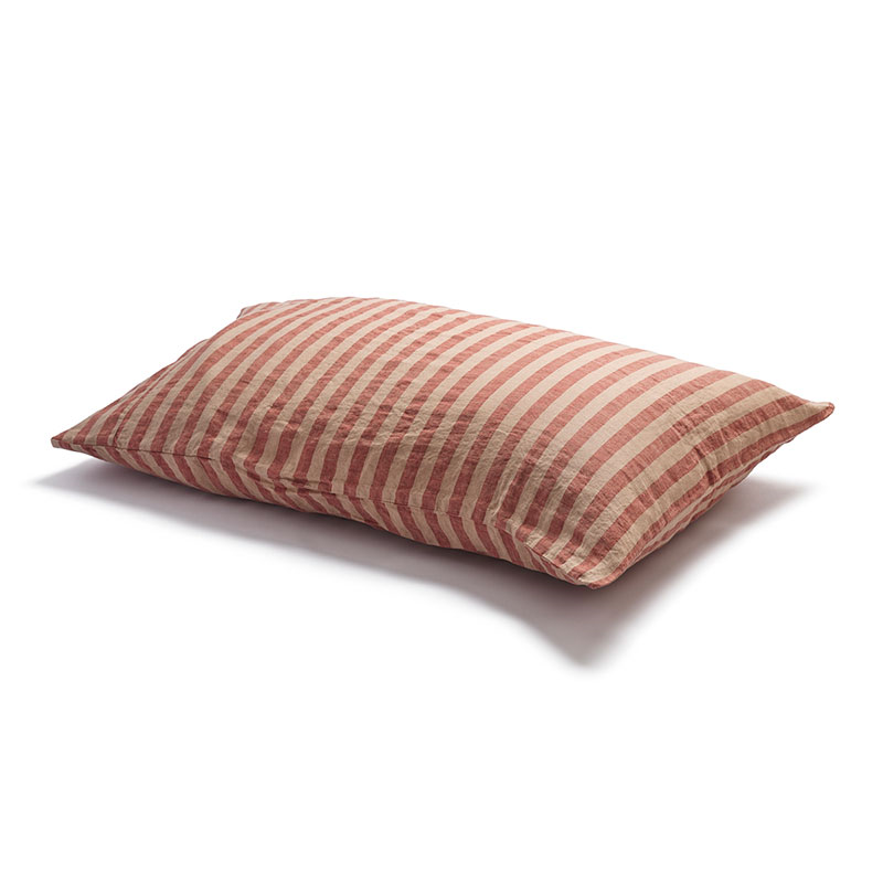 Pembroke Stripe Pillowcases, Standard, Sandstone Red-1