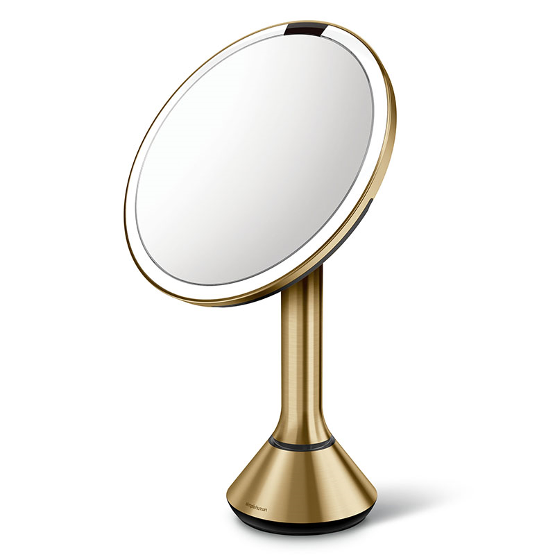 Sensor Mirror with Touch-Control Brightness, D20cm, Brass Stainless Steel-3