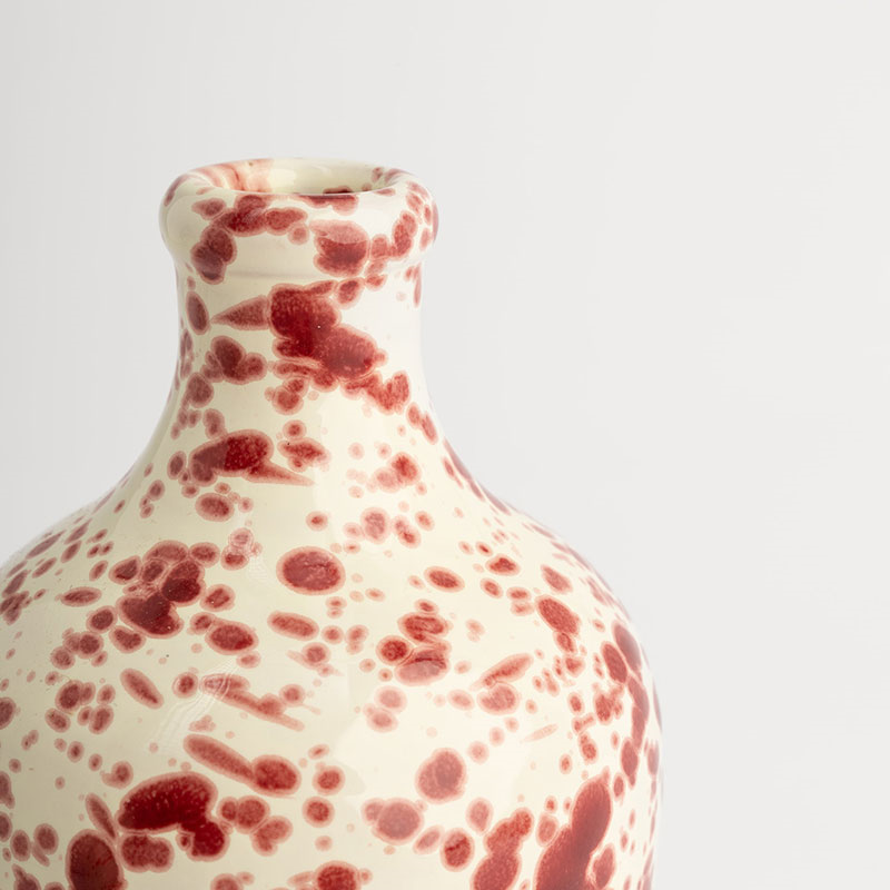 Splatter Ceramic Bottle, 500ml, Cranberry-2