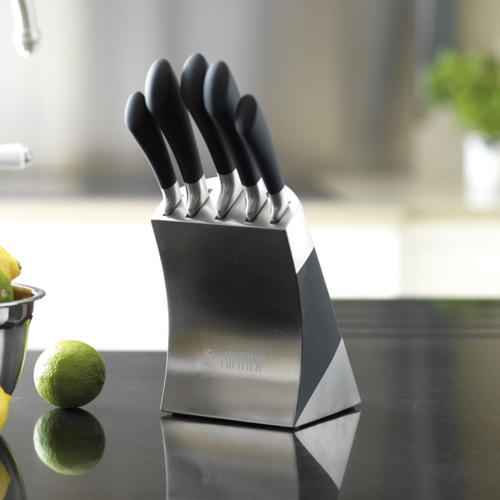 Maison 5 Piece Knife Block, Stainless Steel-0