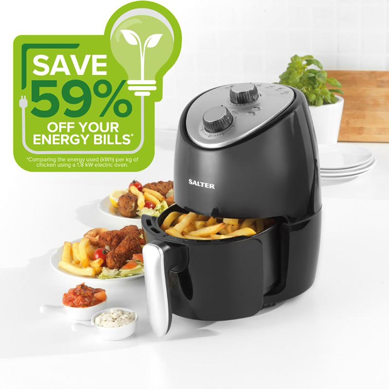 Compact Air Fryer, 2L, Black-1