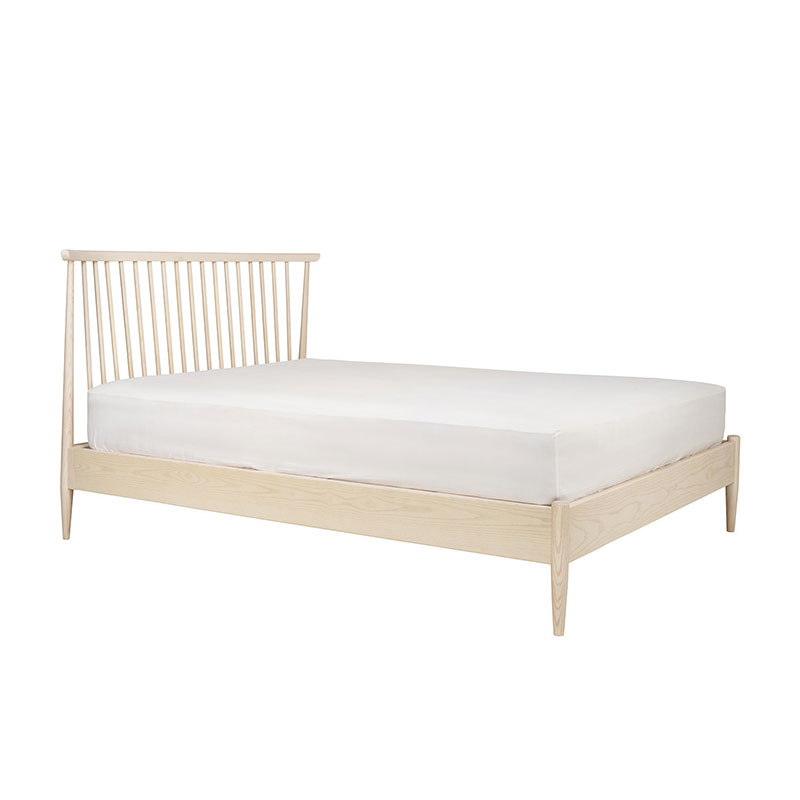 Salina Kingsize Spindle Headboard Bed Frame, Pale Timber-2