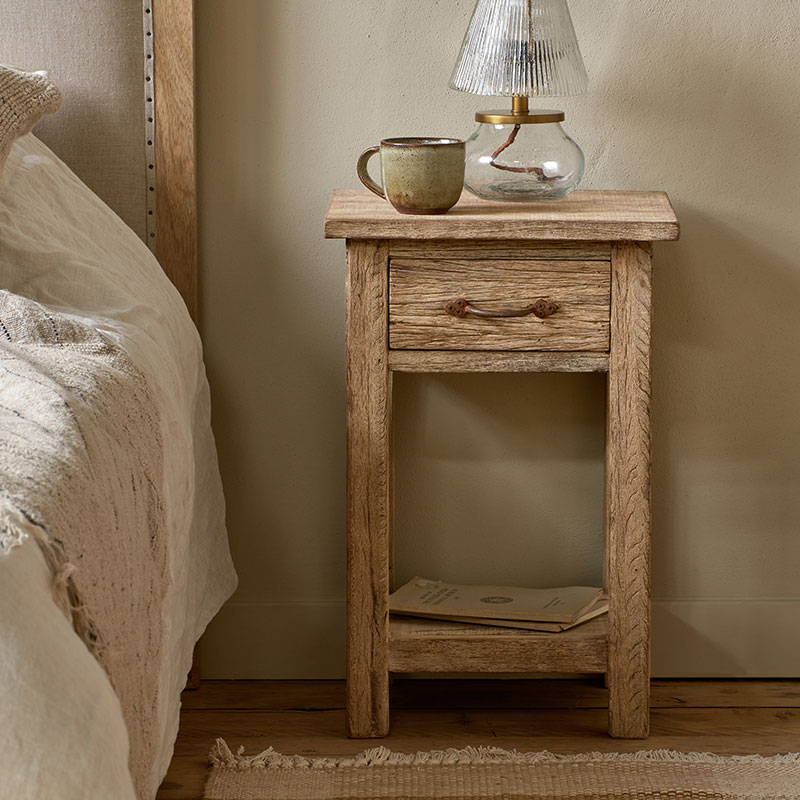 Ibo Reclaimed Wood Bedside Table, Natural-0