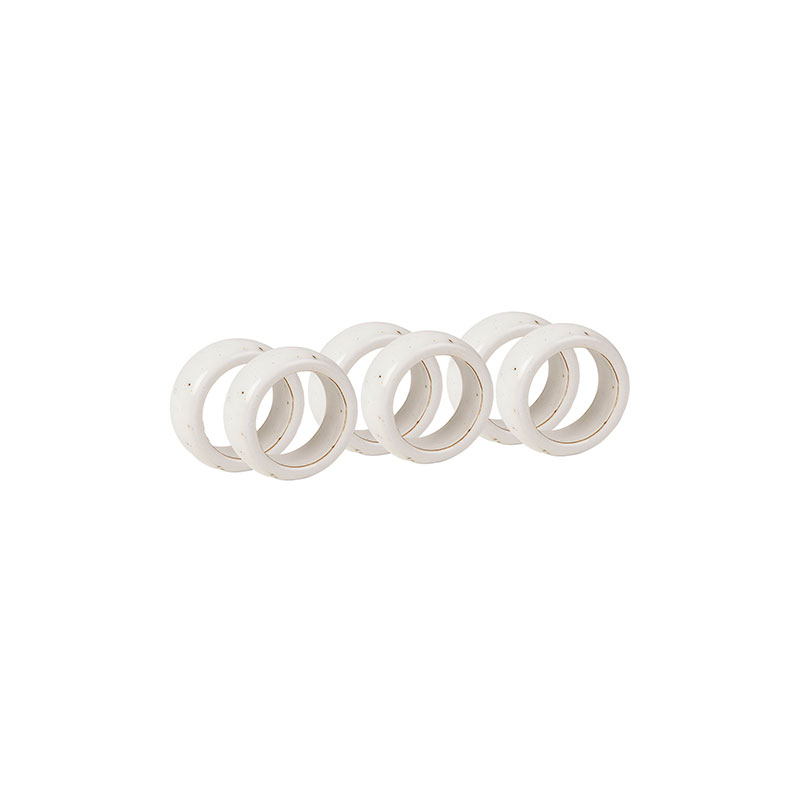 Nordic Set of 6 Napkin Rings, D4.5cm, Vanilla-0