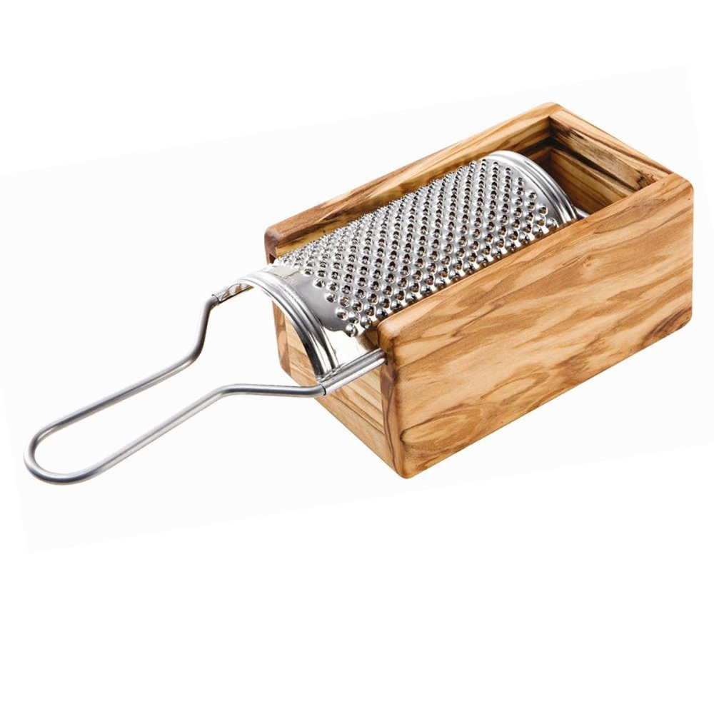 Parmesan grater, L25 x W8.5 x D7.5cm, Wood And Stainless Steel-0