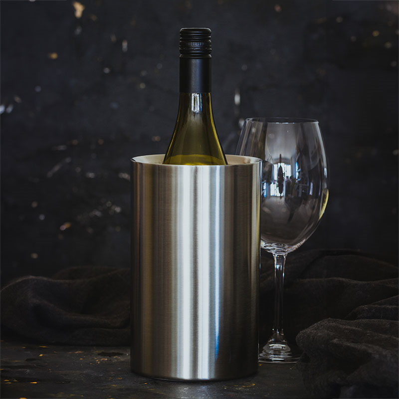 Double Walled Wine Cooler, Stainless Steel-0