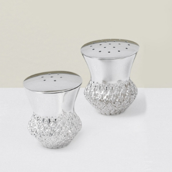 Salt & Pepper Canisters, Thistle, Sterling Silver-0