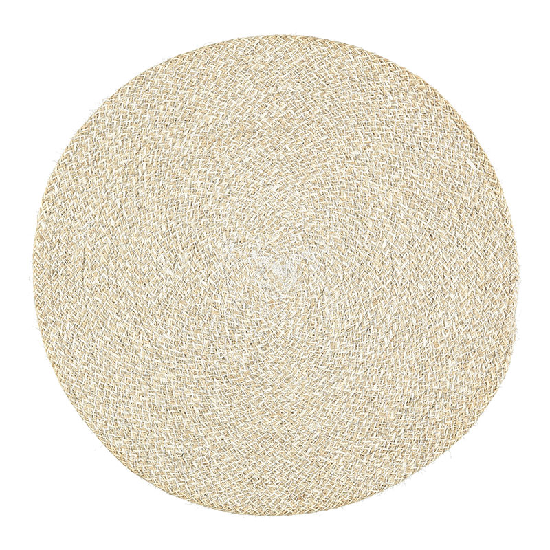 Jute Placemat, D38cm, Pearl White-0