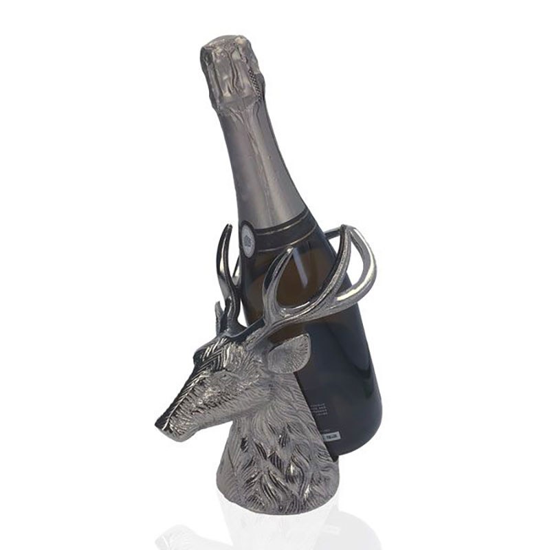 Stag Bottle Holder, H21 x W12 x D17cm, Silver-1