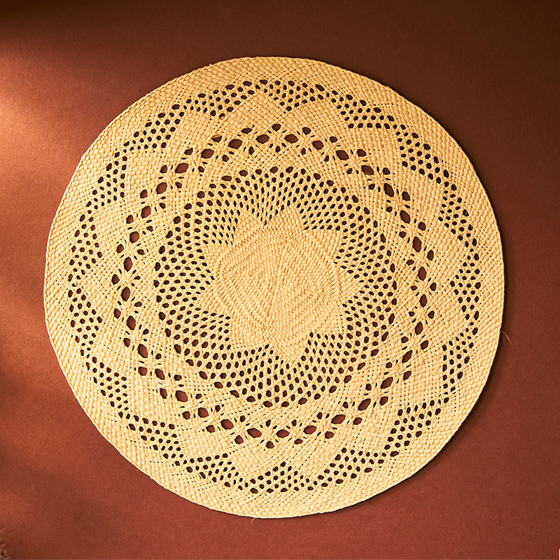 Classic Set of 2 Open Weave Placemats, D30cm, Natural-1