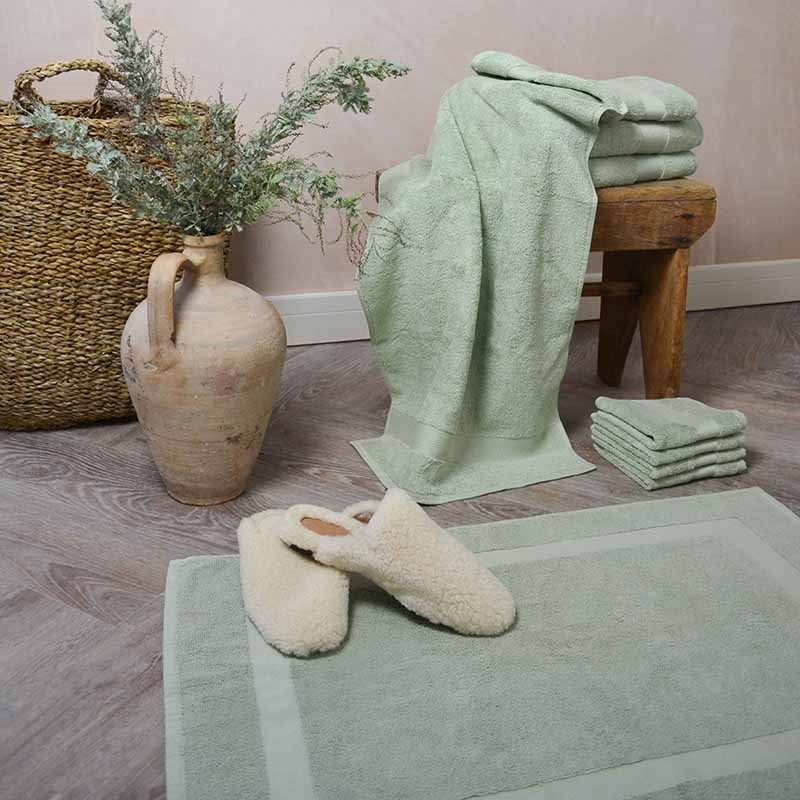 Organic 600gsm The Hand Towel, 50 x 90cm, Sage Green-0