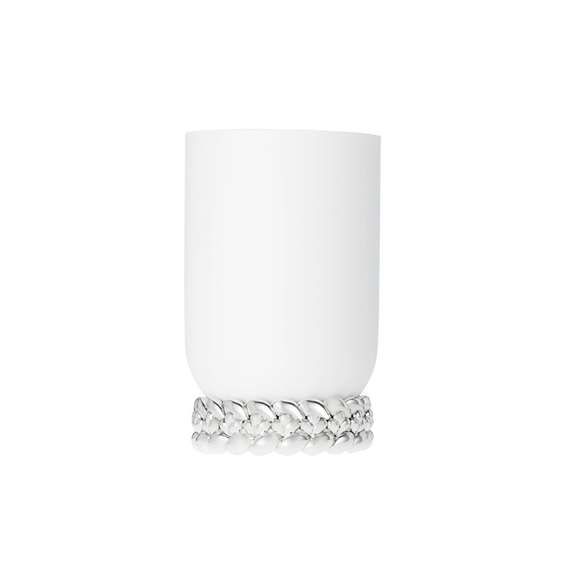 Babylone Vase, H19 x D11.5cm, White & Silver-2