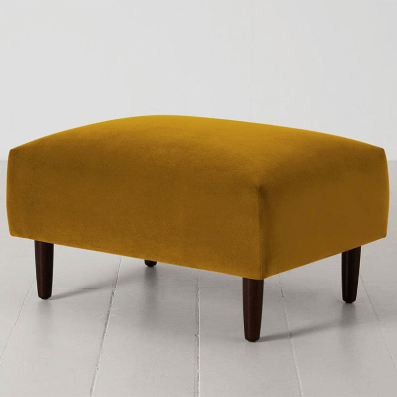 Model 05 Velvet Ottoman, Mustard-1