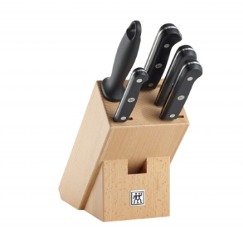 Gourmet 6 piece knife block set, natural wood-0