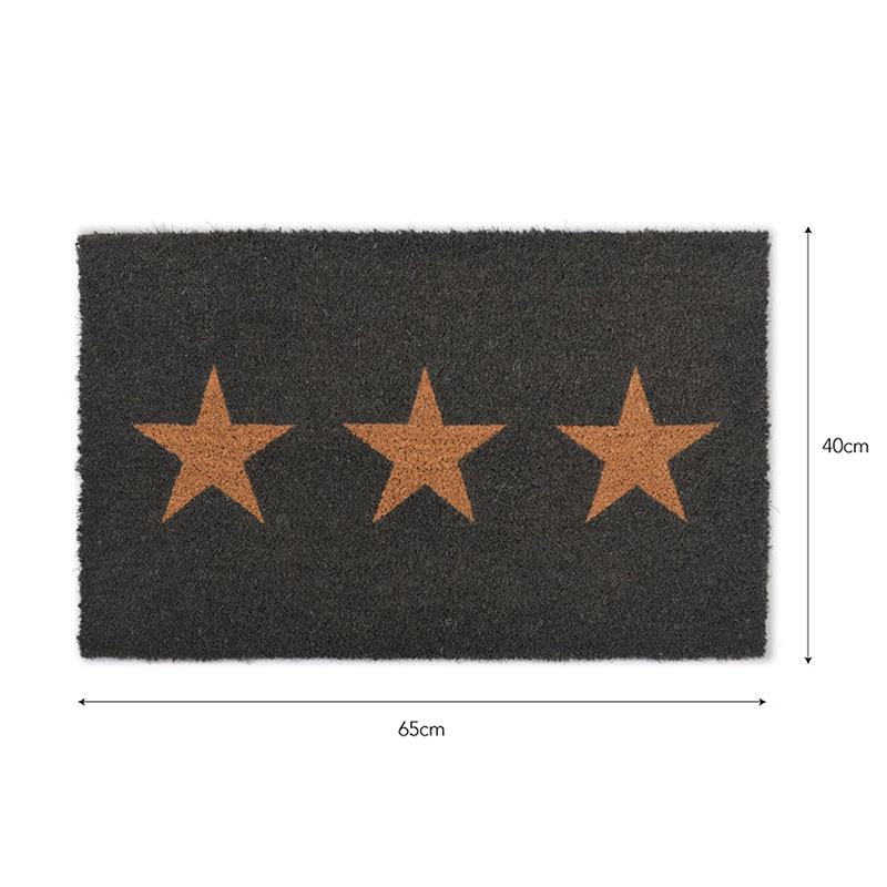 Triple Star Doormat, Large, Charcoarl-3