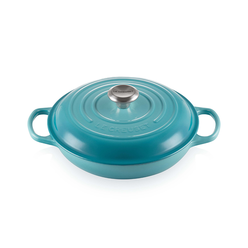 Signature Cast Iron Shallow casserole, 30cm - 3.2 litre, Teal-0