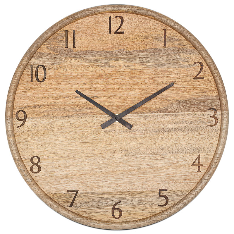 Som Mango Wood Clock, D40cm, Natural-1