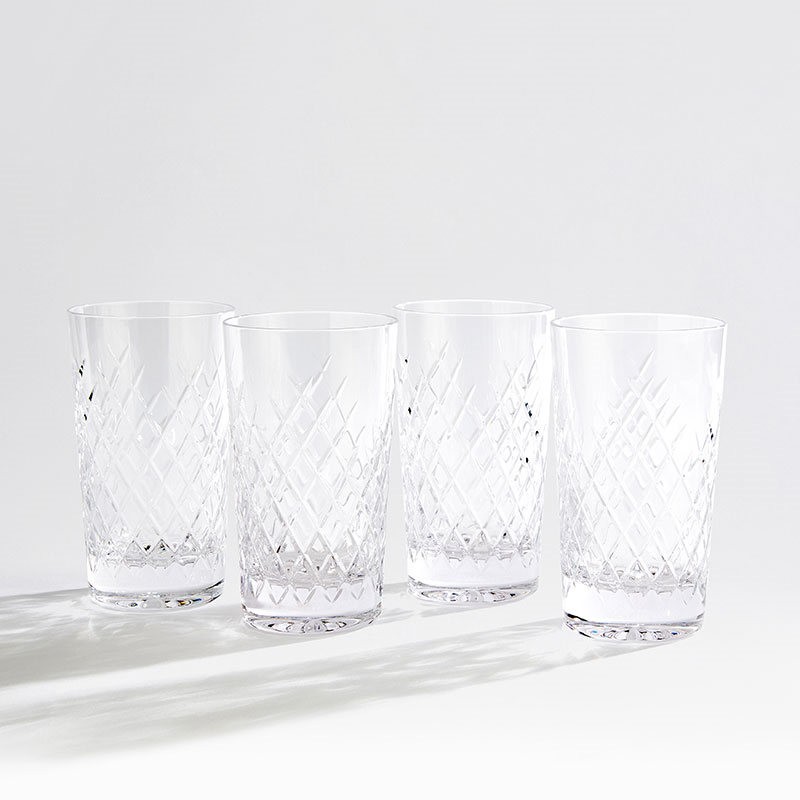 Barwell Set of 4 Highball Glasses, 384ml, Clear-0