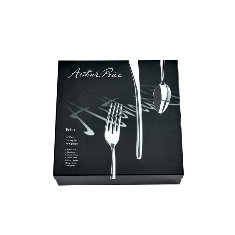 Signature Echo 42 Piece 6 Person Boxed Cutlery Set, Stainless Steel-2