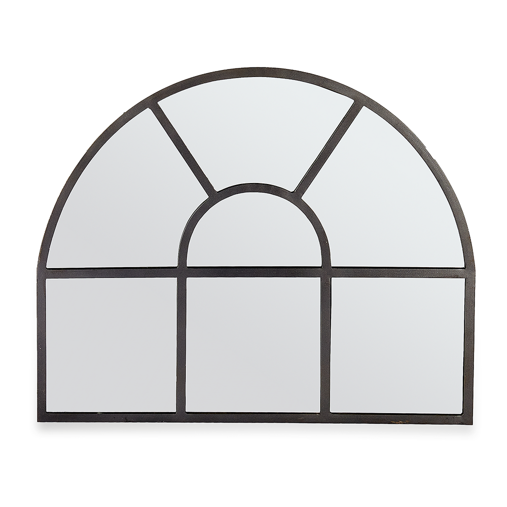 Imoma Overmantle Arch Mirror, H80 x W100cm, Black-1