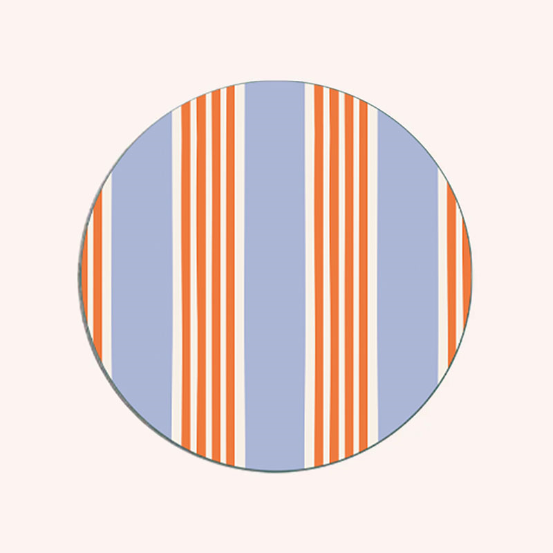 Amalfi Stripes Set of 6 Coasters, D10cm, Multi-2