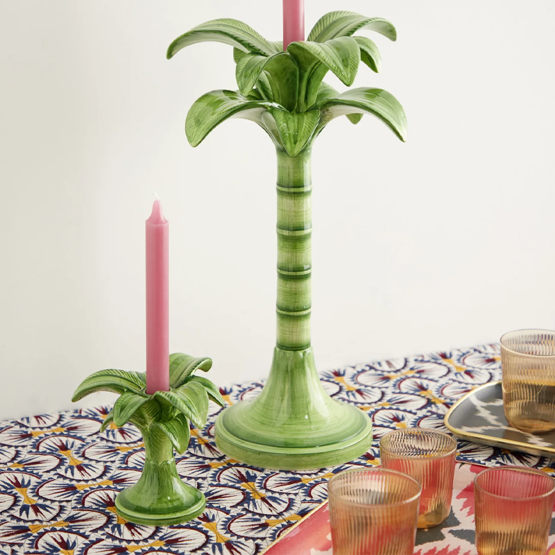 Palm Candlestick, Small, Green-1