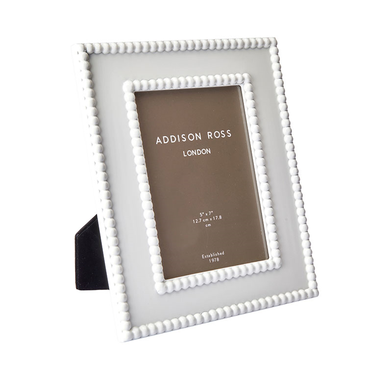 Lacquer Bobbin Photo Frame, 5 x 7", White-0