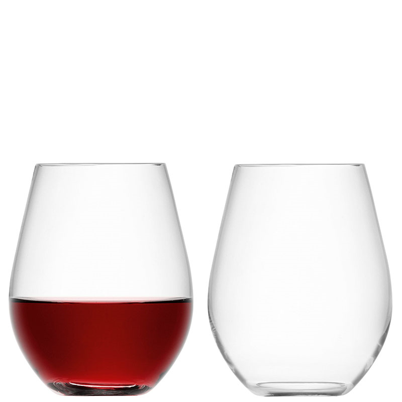 Wine Stemless Red Wine Glasses Set of 2, 530ml, Clear-0