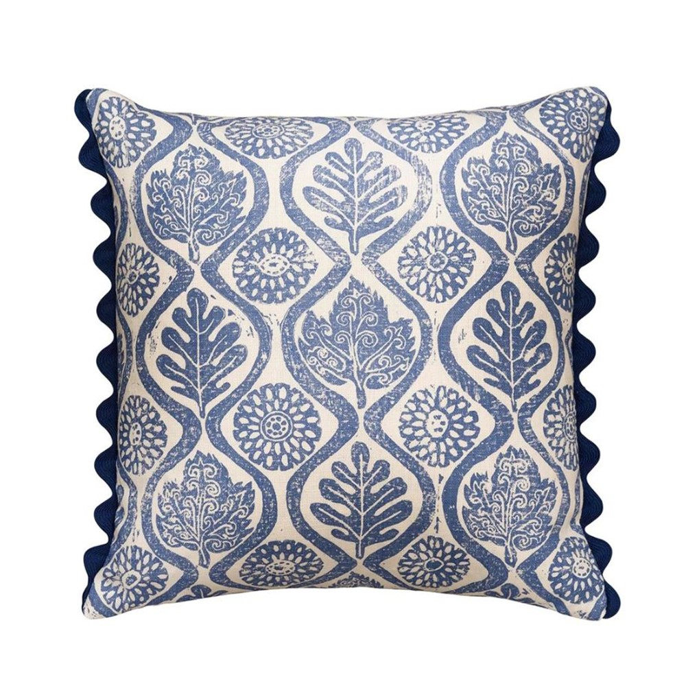 Oakleaves Cushion, 50 x 50cm, Bright Blue-0