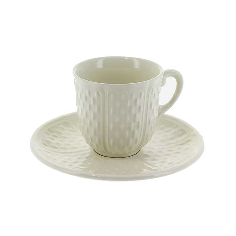 Gien- Pont aux Choux Blanc, Espresso Cup & Saucer, Set of 2-0