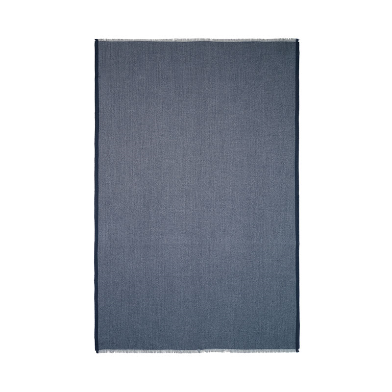 Herringbone Throw, H190cm x W130cm, Dark Blue/Grey-0