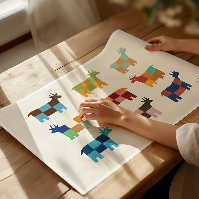 Patchwork Cows Print, A3, Multi-5