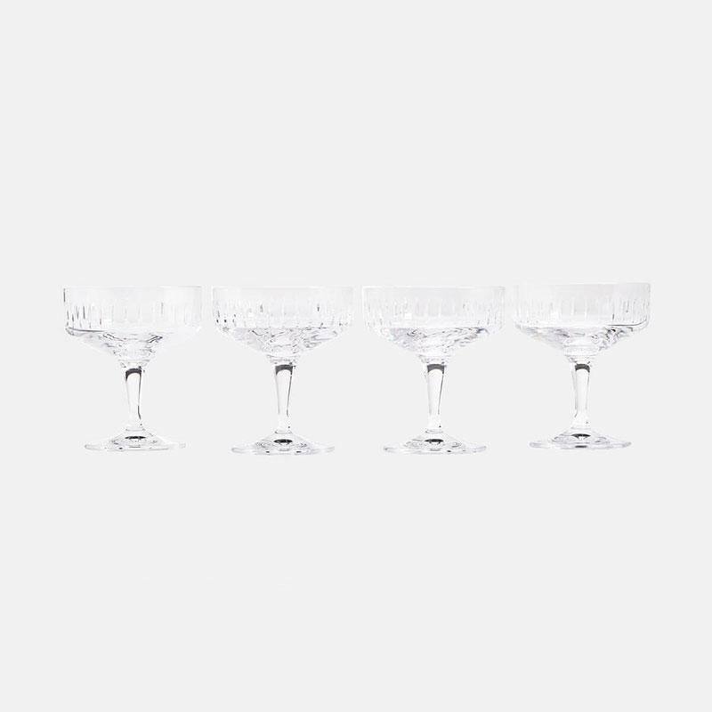 Roebling Set of 4 Champagne Coupe, 197ml, Clear-0