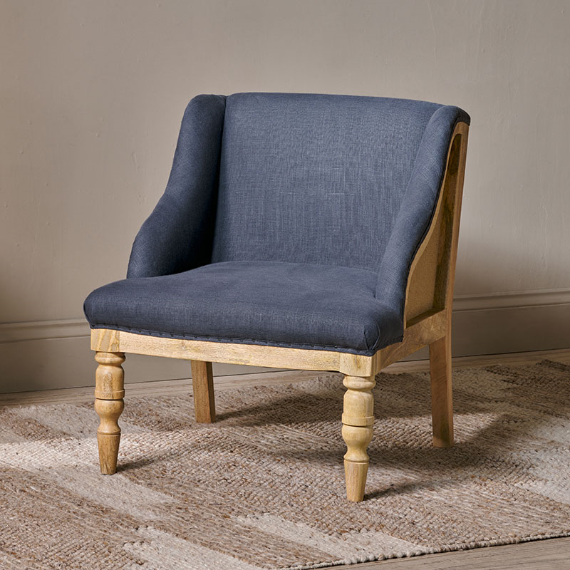 Elbu Deconstructed Linen Armchair, Charcoal-0