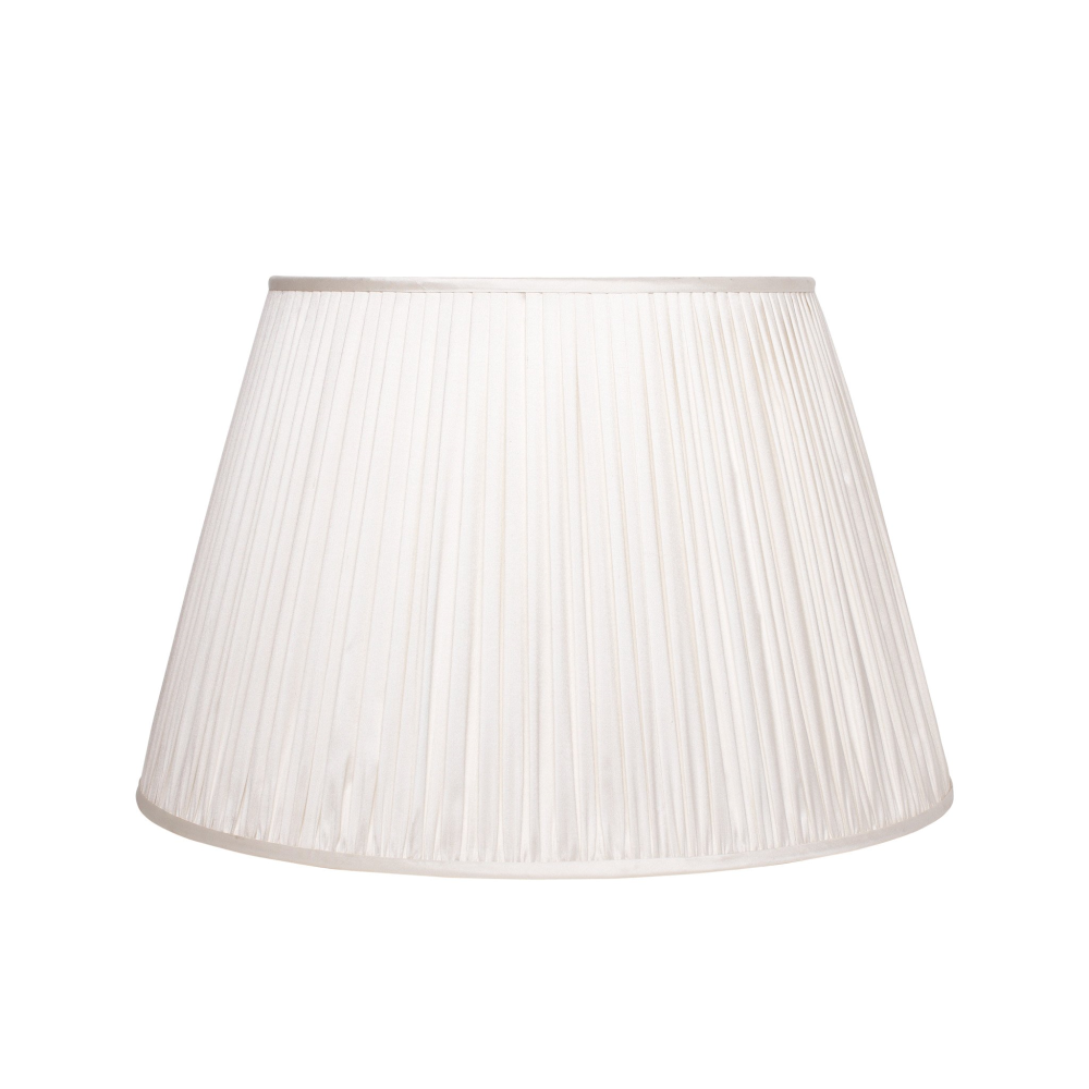 Empire Gathered Silk Lampshade, Ivory, 50cm-0