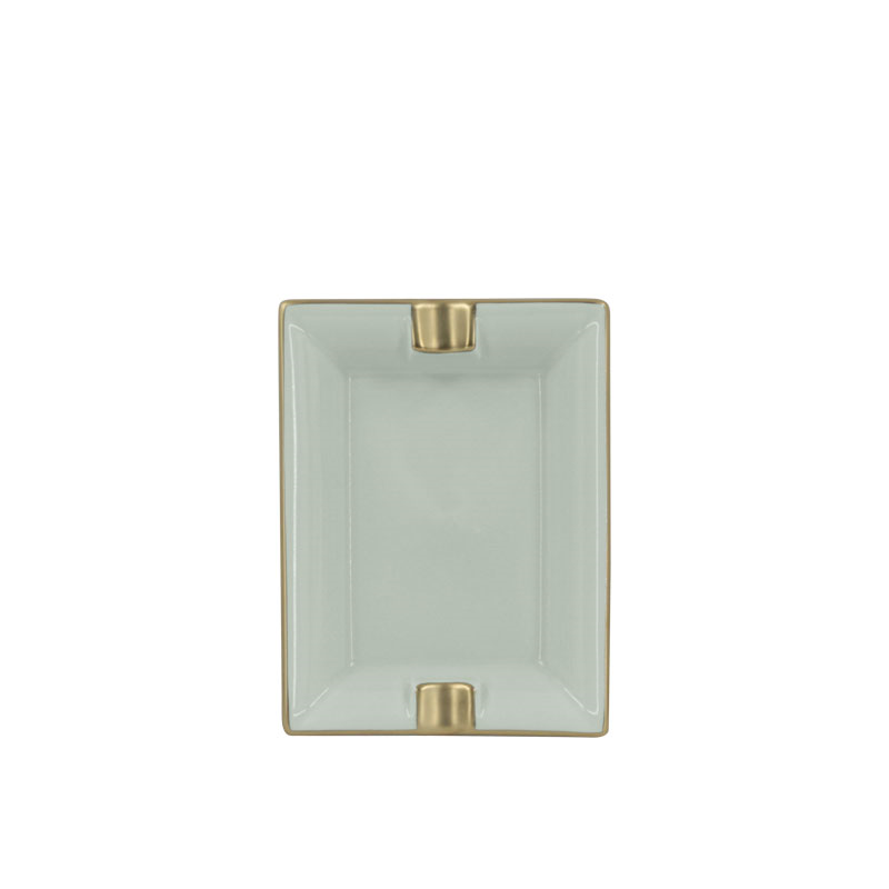 Sous Le Soleil Ashtray, W9.5 x L11cm, Matt Gold Classic Celadon-0