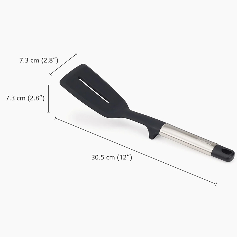 Elevate Silicone Slotted Turner, Stainless Steel-4