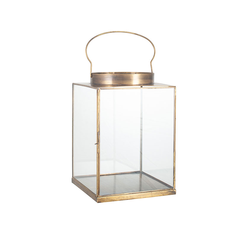 Metal Lantern, H26cm, Antique Brass-6