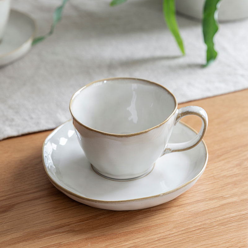 Ithaca Cup and Saucer, White-2