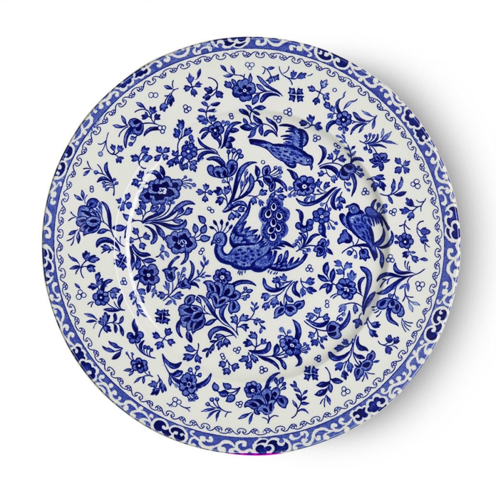 Regal Peacock Plate, D22cm, Blue-0