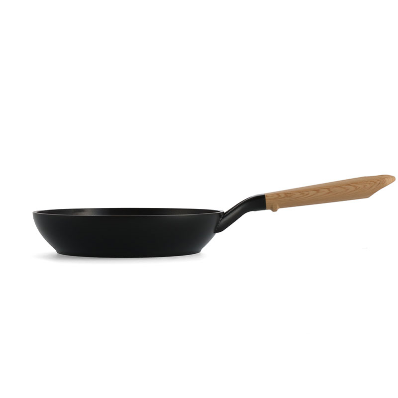 Eco-Smartshape Non Stick Wok with Light Wood Patterned Handle, 20cm, Black-4