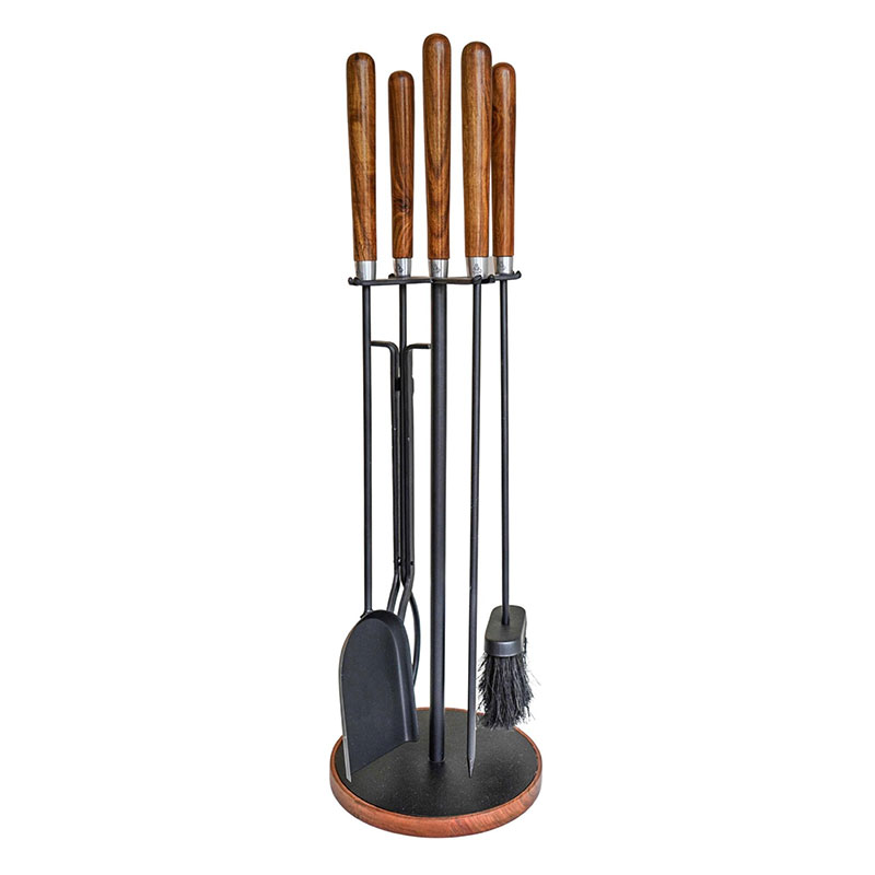 Companion Round Fireside Set, H73cm, Black-1